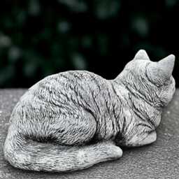 Garden Kitten Sculpture Concrete Kitty Statue Outdoor Cat Decoration Cement Pet Ornament Kitty Lover Gift Handmade Memorial Art - thumbnail 4