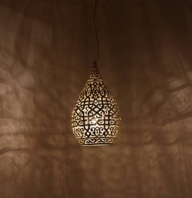 Handmade Oriental Brass Lamp, Moroccan Pendant Light, Hanging Gold Lampshade, Home Decor Lighting & Ceiling Light - image 1