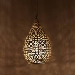 Handmade Oriental Brass Lamp, Moroccan Pendant Light, Hanging Gold Lampshade, Home Decor Lighting & Ceiling Light - thumbnail 2