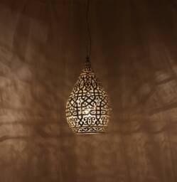 Handmade Oriental Brass Lamp, Moroccan Pendant Light, Hanging Gold Lampshade, Home Decor Lighting & Ceiling Light