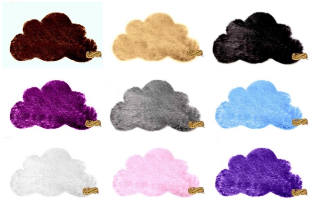 Cloud Shape Faux Fur Rug - Shaggy Sheepskin, Nursery Decor - image 1