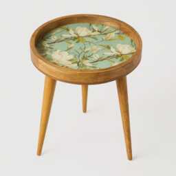 Handmade Whitehaven Floral Modern Artisan Vintage Style Accent Table - thumbnail 4