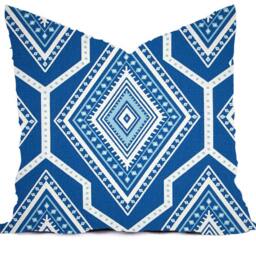 Pillow Cover Throw Accent Decor - Custom All Sizes 16x16, 18x18 Blue Cobalt Navy Aqua Modern Geo World Market - thumbnail 4