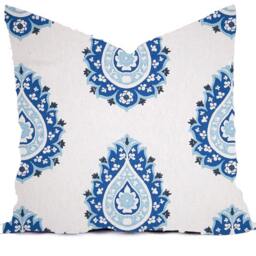 Pillow Cover Throw Accent Decor - Custom All Sizes 16x16, 18x18 Blue Cobalt Navy Aqua Modern Geo World Market - thumbnail 3