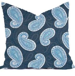Pillow Cover Throw Accent Decor - Custom All Sizes 16x16, 18x18 Blue Cobalt Navy Aqua Modern Geo World Market - thumbnail 1