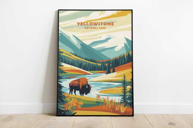 Yellowstone National Park Poster - Usa Travel Wall Art - image 1
