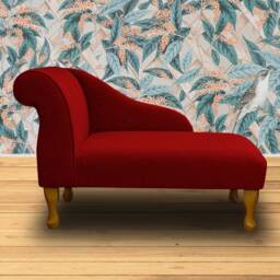 Handmade Mini Chaise Longue Plush Postbox Red Small Sofa