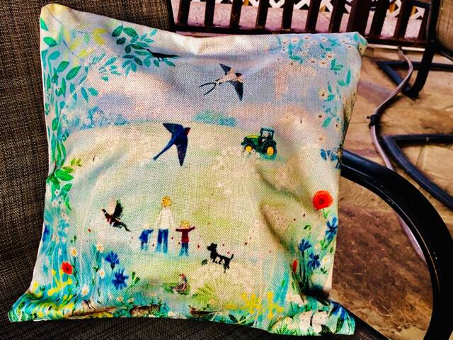 Spring Scenery Burlap Decorative Pillow Cover - image 1