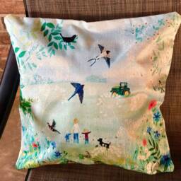 Spring Scenery Burlap Decorative Pillow Cover - thumbnail 2