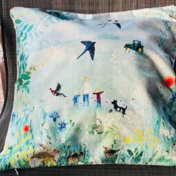 Spring Scenery Burlap Decorative Pillow Cover - thumbnail 4