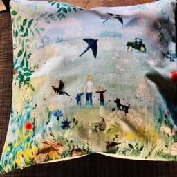 Spring Scenery Burlap Decorative Pillow Cover - thumbnail 3