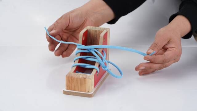Wooden Shoe-Lace Toy, Shoes, Lace, Early Development - image 1