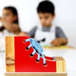 Wooden Shoe-Lace Toy, Shoes, Lace, Early Development - thumbnail 4