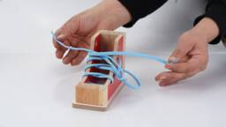 Wooden Shoe-Lace Toy, Shoes, Lace, Early Development - thumbnail 1