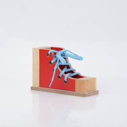 Wooden Shoe-Lace Toy, Shoes, Lace, Early Development - thumbnail 3