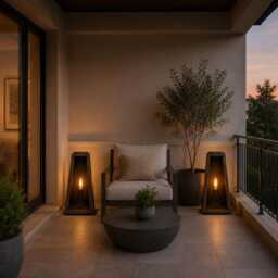 Handmade Brass Outdoor Wall Light - Tapered Lantern Style With Fiberglass Front Panel Exterior Porch & Entryway Sconce Garden - thumbnail 4
