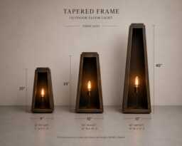 Handmade Brass Outdoor Wall Light - Tapered Lantern Style With Fiberglass Front Panel Exterior Porch & Entryway Sconce Garden - thumbnail 1