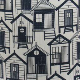 Navy Beach House Print Drum Lamp Shade - Spider Washer Fitter - thumbnail 3