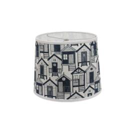 Navy Beach House Print Drum Lamp Shade - Spider Washer Fitter