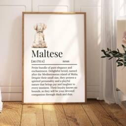 Maltese Dog Definition Print, Wall Print For Owner, Owner Gift, Lovers - thumbnail 1