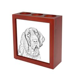 Bracco Italiano - Wooden Stand For Candles/Pens With The Image Of A Dog New Collection - thumbnail 1