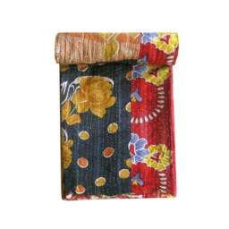 Vintage Kantha Quilt Reversible Patchwork Cotton Throw - 56x80 Inch - thumbnail 3