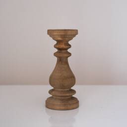 Beautiful Wood Color Candle Holders Set Of 7 Candlesticks Seven Wooden Pillars Turned Warmhouse Design Magic Cool Decor Farmhouse - thumbnail 3