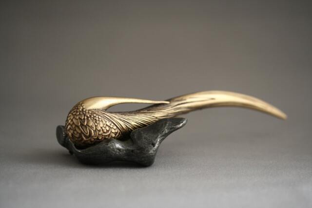 Bird Sculpture, Metal Letter Opener, Scuplture Bird On A Branch, Office Gift, Fonctional Art, Original Gift Idea, Collectors Sculpture - image 1