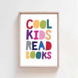 Cool Kids Read Books, Reading Corner Print, Nursery Wall Art, Let's Playroom Prints, Book Nook, Rainbow - thumbnail 3