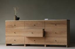 Konk ??? Skulpt Drawer Chest Bespoke Sizes Available Solid Wood Entrance Hall Storage, Wide Drawers Bedroom Or Living Room Sideboard - thumbnail 1