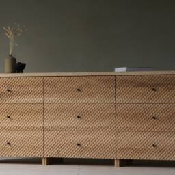 Konk ??? Skulpt Drawer Chest Bespoke Sizes Available Solid Wood Entrance Hall Storage, Wide Drawers Bedroom Or Living Room Sideboard - thumbnail 3