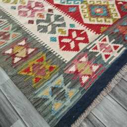 Heritage Kilim Rug, Handmade Artisan Afghan Turkish, Scandinavian, Navajo, Bohemian Flatweave, Natural Wool Multicolour Rug 210x153 cm - thumbnail 3