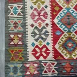 Heritage Kilim Rug, Handmade Artisan Afghan Turkish, Scandinavian, Navajo, Bohemian Flatweave, Natural Wool Multicolour Rug 210x153 cm - thumbnail 2