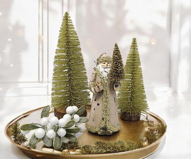Glittery Gold Mini Christmas Tree Holiday Display - 6/8 Inch - image 1