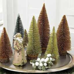 Glittery Gold Mini Christmas Tree Holiday Display - 6/8 Inch - thumbnail 4