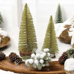 Glittery Gold Mini Christmas Tree Holiday Display - 6/8 Inch - thumbnail 2