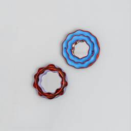 Set Of 2 Ceramic Mirrors, Flower Wall Funky Art, Mirror Decor For Bathroom - thumbnail 1