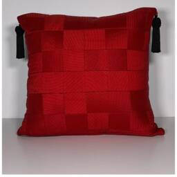 "Red Silk Chinese Lantern Pillow, 16""x16" - thumbnail 2