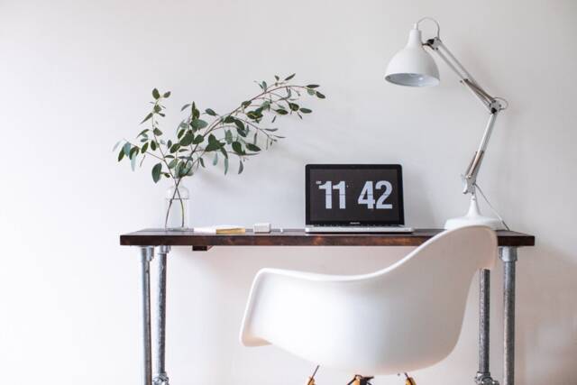 Industrial Style Table/Desk With Steel Legs - image 1