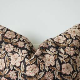 "Block Print Pillow Cover Floral Batik, Natural Dyed - 20"" X 20" - thumbnail 2