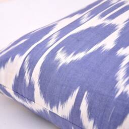 Blue Violet Ikat Pillow Cover, Handmade Cotton Cushion - 20x20 In - thumbnail 3