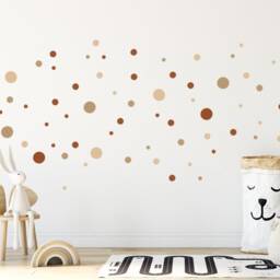 Wall Decal Boho Polka Dots Sets - Mix Of 3cm Up To 10cm Dots, Large Sticker Easy Peel & Stick, Kids-Room Decals - thumbnail 2