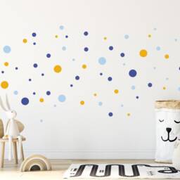 Wall Decal Boho Polka Dots Sets - Mix Of 3cm Up To 10cm Dots, Large Sticker Easy Peel & Stick, Kids-Room Decals - thumbnail 3