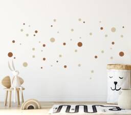 Wall Decal Boho Polka Dots Sets - Mix Of 3cm Up To 10cm Dots, Large Sticker Easy Peel & Stick, Kids-Room Decals - thumbnail 1