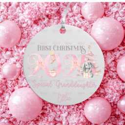 Personalised Kids Christmas Decoration - Granddaughter First Gift 1St Bauble Stocking Filler Eve Box - thumbnail 1