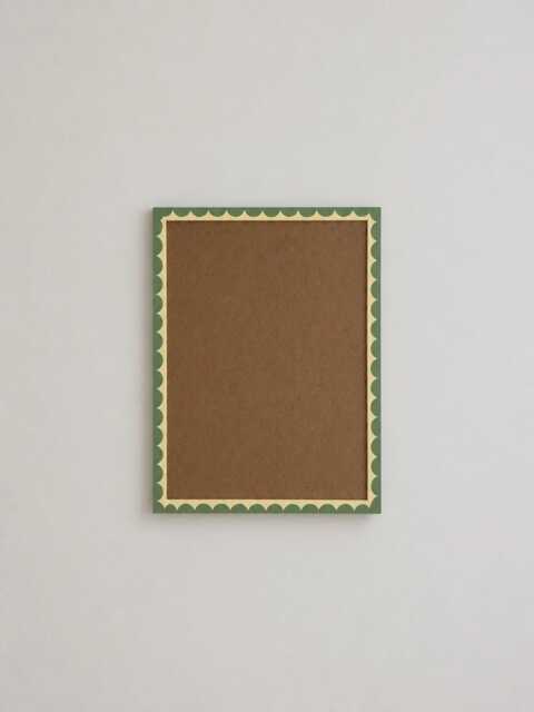 Colourful Scalloped Picture Frame, Green & Butter Yellow Handpainted A6 - A5 A4 A3 - image 1