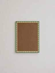 Colourful Scalloped Picture Frame, Green & Butter Yellow Handpainted A6 - A5 A4 A3 - thumbnail 1