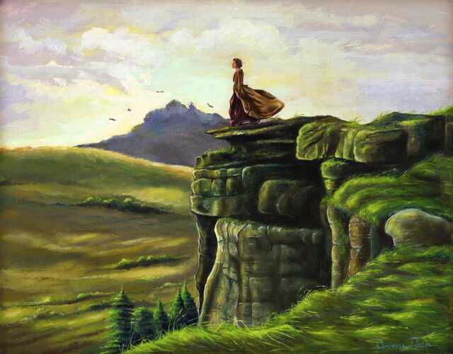 Lizzie On Top Of The World - Pride & Prejudice 2005 Elizabeth Bennet Inspired Oil Painting Print Jane Austen - image 1