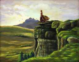 Lizzie On Top Of The World - Pride & Prejudice 2005 Elizabeth Bennet Inspired Oil Painting Print Jane Austen - thumbnail 1