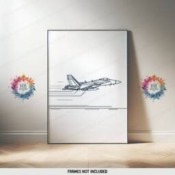 Fighter Jet Print Set - 3 Posters - Boys Bedroom Artwork Plane Wall Art Aircraft Line Drawing Design Pilot Gifts Decor Airplane - thumbnail 3
